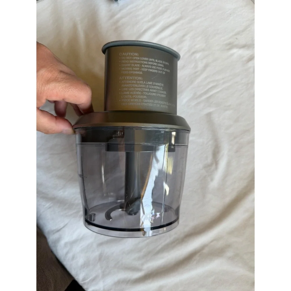 Cuisinart HB6092-UL 4-Cup Food Processor Attachment Gunmetal Grey Clear Bowl